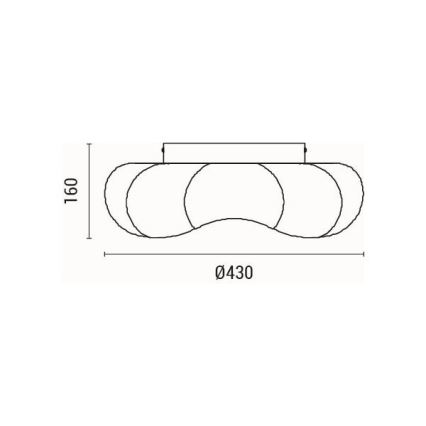 Plafonnier LED/24W/230V 3000K noir d. 43 cm