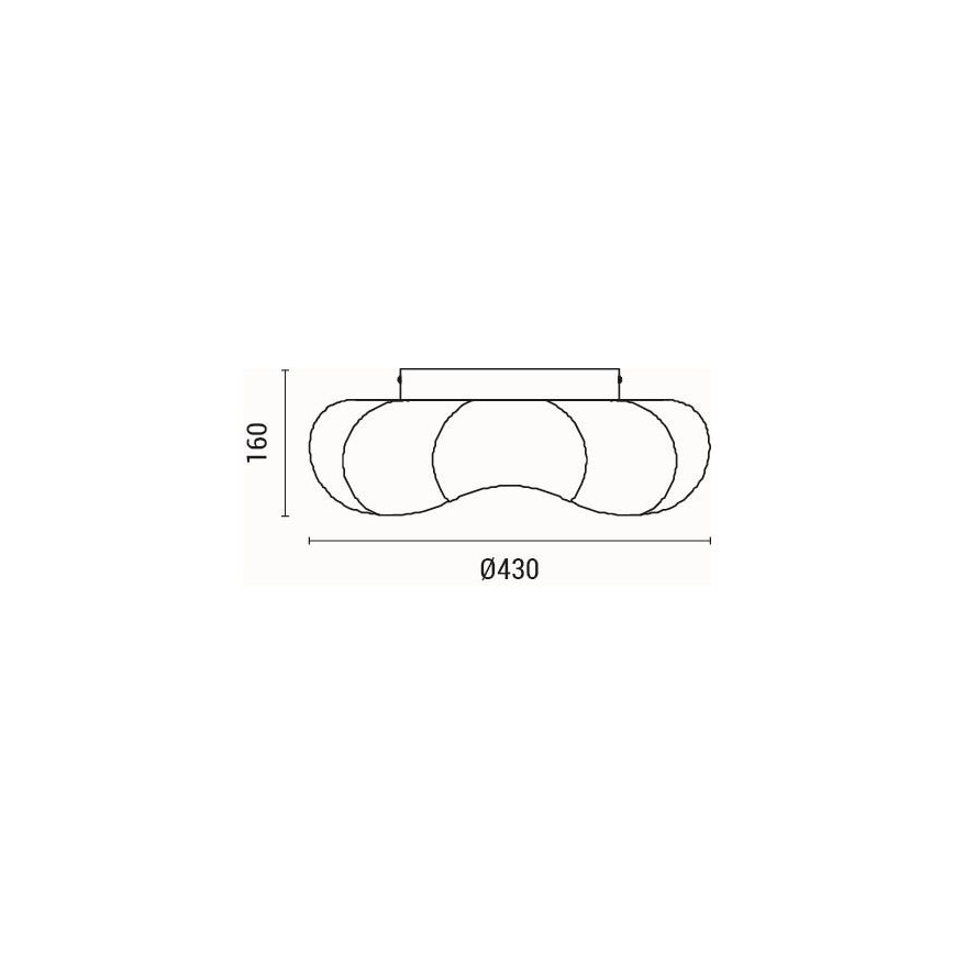 Plafonnier LED/24W/230V 3000K noir d. 43 cm