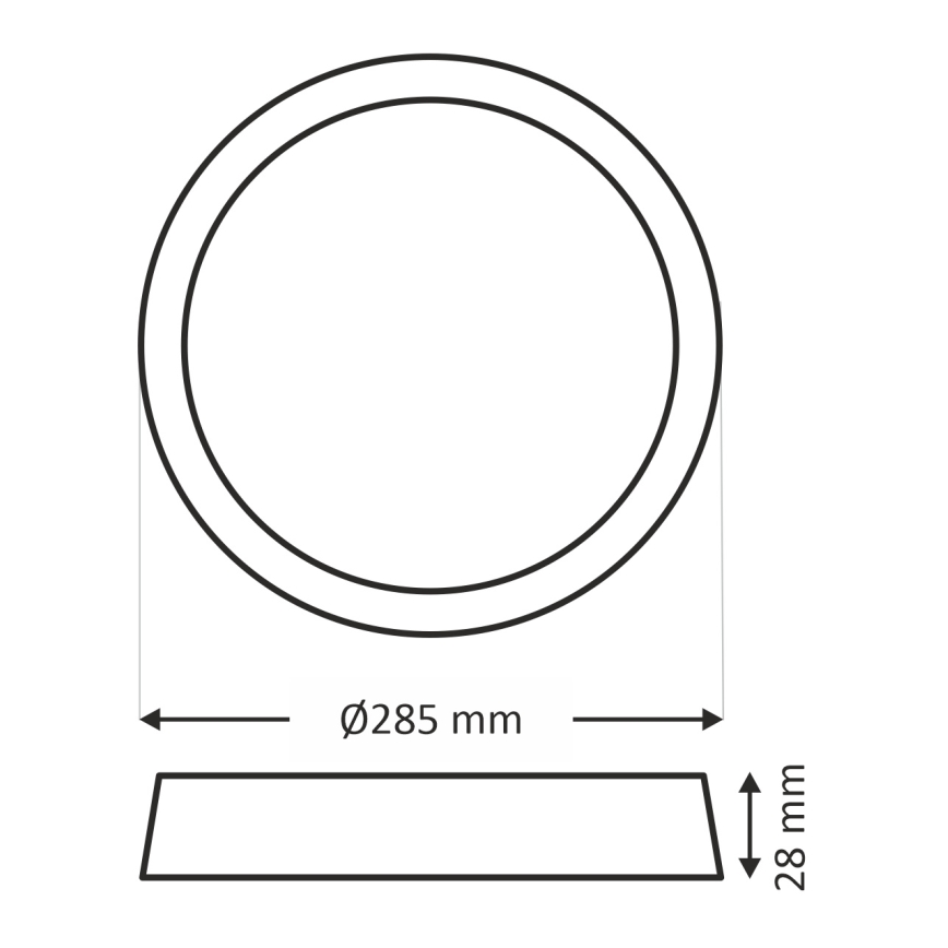 Plafonnier LED/24W/230V 4200K d. 28,5 cm blanc