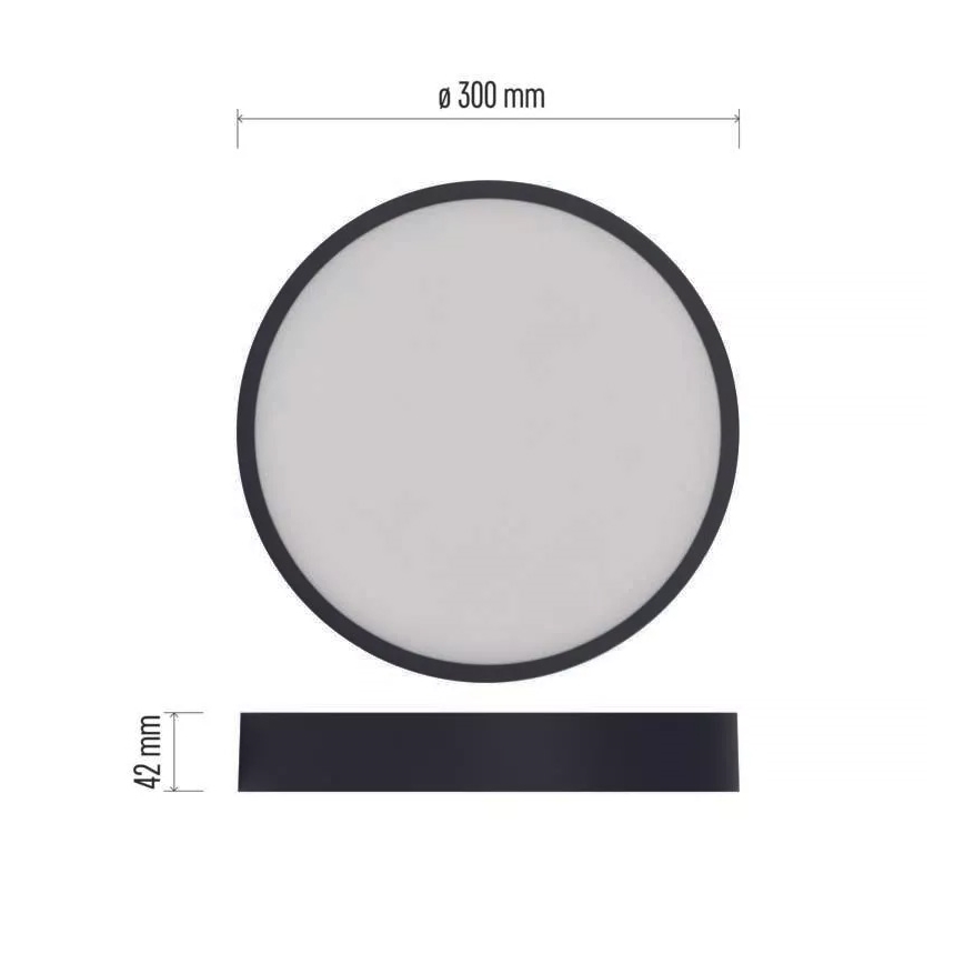 Plafonnier NEXXO LED/28,5W/230V 3000/3500/4000K d. 30 cm noir