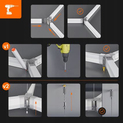 Plafonnier LED HEXAGON 280 W / 85–265 V 4000 K 313 x 298 cm IRC 90 IP54 blanc