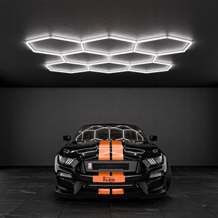 Plafonnier LED HEXAGON LED/280W/85-265V 6500K 313x298 cm IRC 90 IP54 blanc