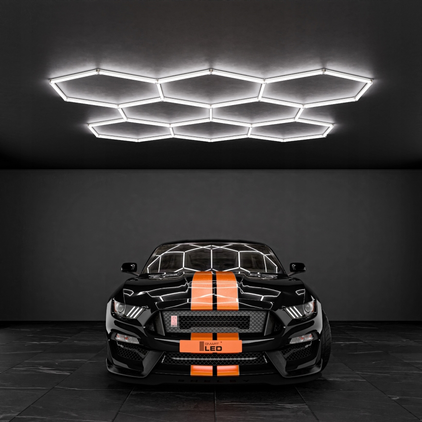 Plafonnier LED HEXAGON LED/280W/85-265V 6500K 313x298 cm IRC 90 IP54 blanc