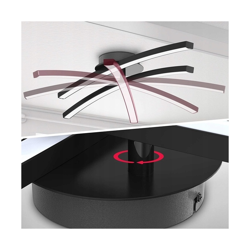 Plafonnier LED 2xLED/6W/230V 3000K noir