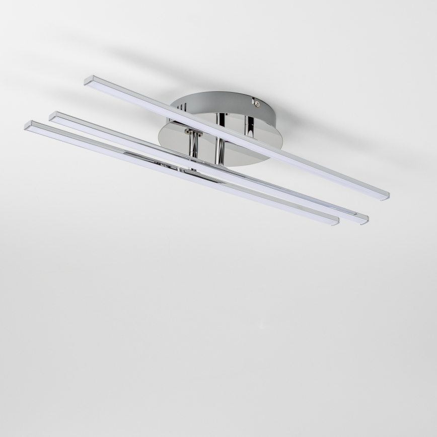 Plafonnier LED 3 x 3 W, 230 V, chrome brillant
