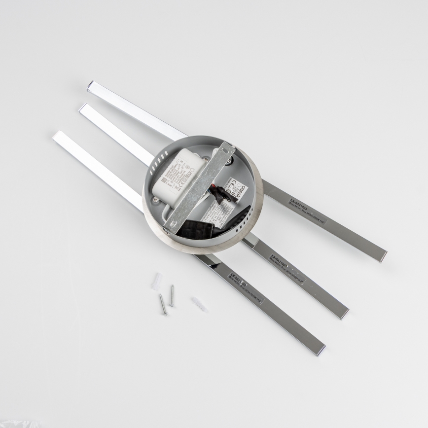 Plafonnier LED 3 x 3 W, 230 V, chrome brillant