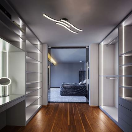 Plafonnier LED 3 × 6 W, 230 V, 2700 K — noir