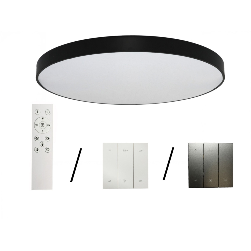 Plafonnier LED 300W/230V 3000/4000/6500K Ø 120 cm noir
