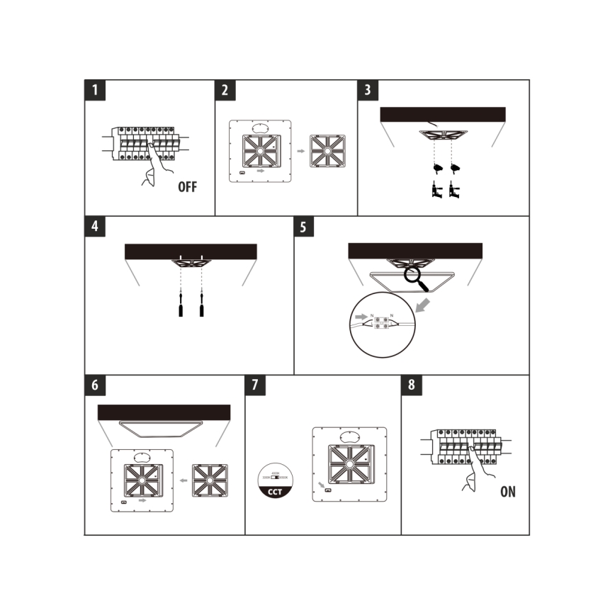 Plafonnier LED 32W/230V 3000/4000/6500K 40x40 cm blanc