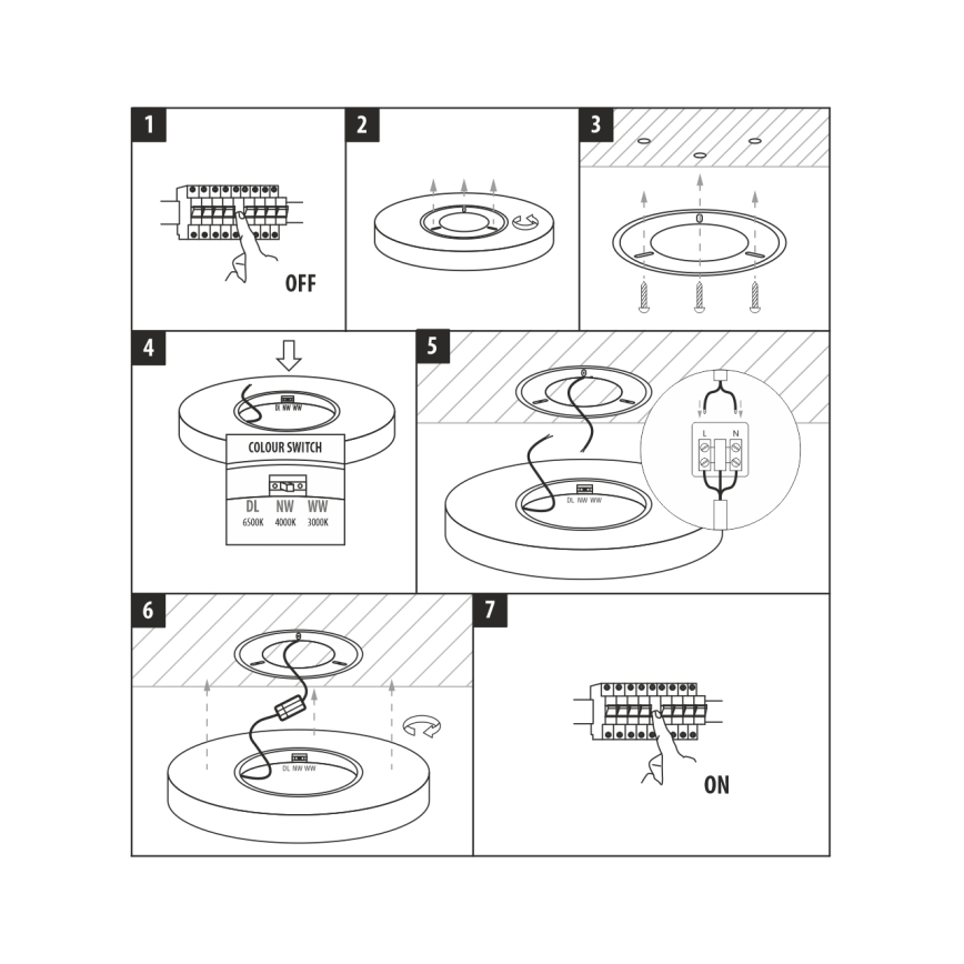 Plafonnier LED/32W/230V 3000/4000/6500K diam. 40 cm blanc