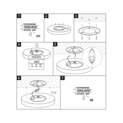 Plafonnier LED/32W/230V 3000/4000/6500K Ø 40 cm marron