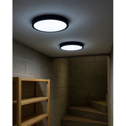 Plafonnier LED 32W/230V, 3000/4000/6500K, Ø 40 cm, noir