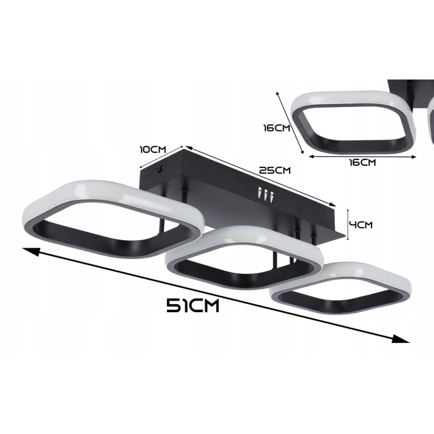 Plafonnier LED/33W/230V noir