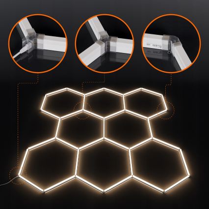 Plafonnier LED HEXAGON LED/350W/85-265V 4000K 313x298 cm IRC 90 IP44 blanc