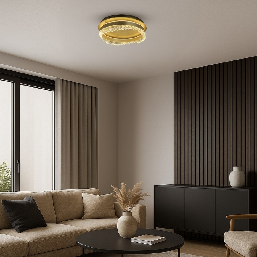 Plafonnier LED / 36W / 230V Ø 43 cm doré