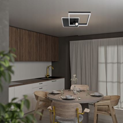 Plafonnier LED 38W/230V + 1x GU10/30W noir