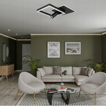 Plafonnier LED 38W/230V + 1x GU10/30W noir