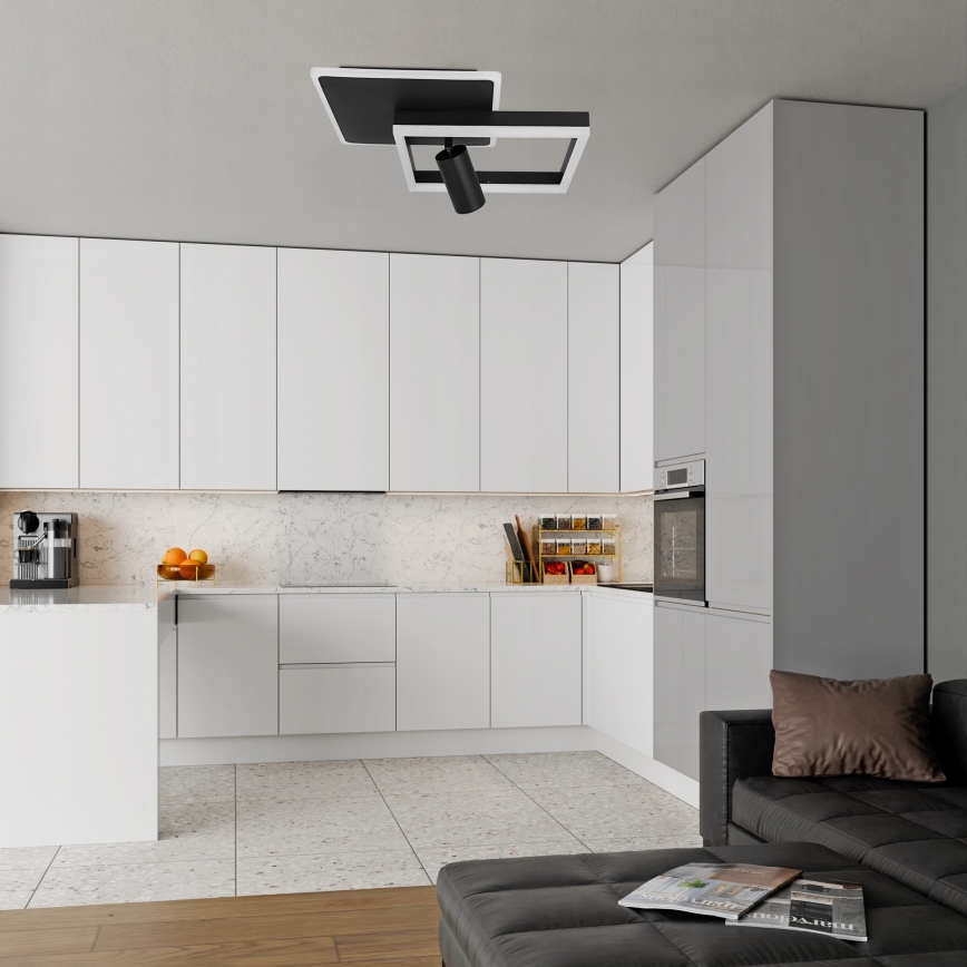 Plafonnier LED 38W/230V + 1x GU10/30W noir