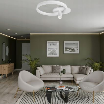 Plafonnier LED/38W/230V + 1xGU10/30W, blanc