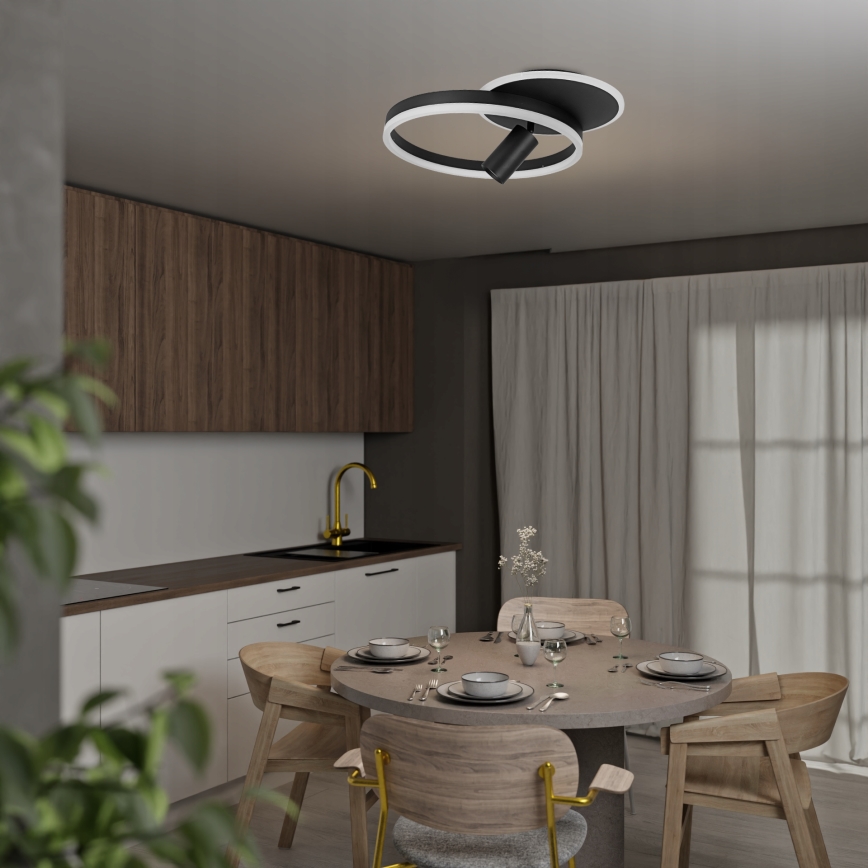 Plafonnier LED/38W/230V + 1xGU10/30W noir