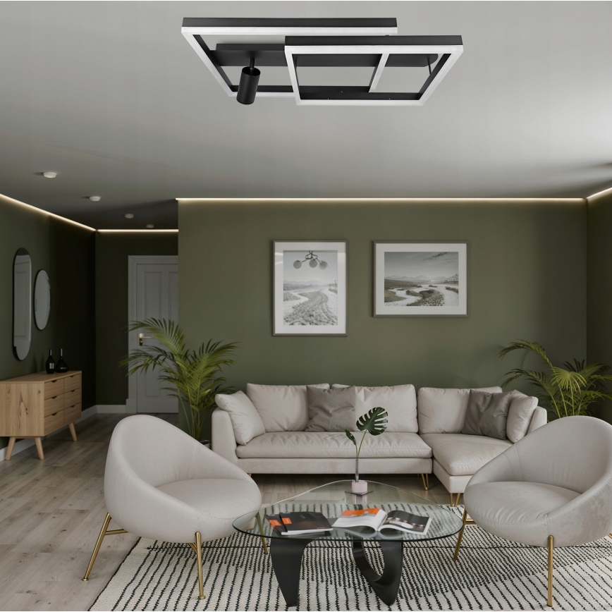 Plafonnier LED/38W/230V + 1xGU10/30W noir