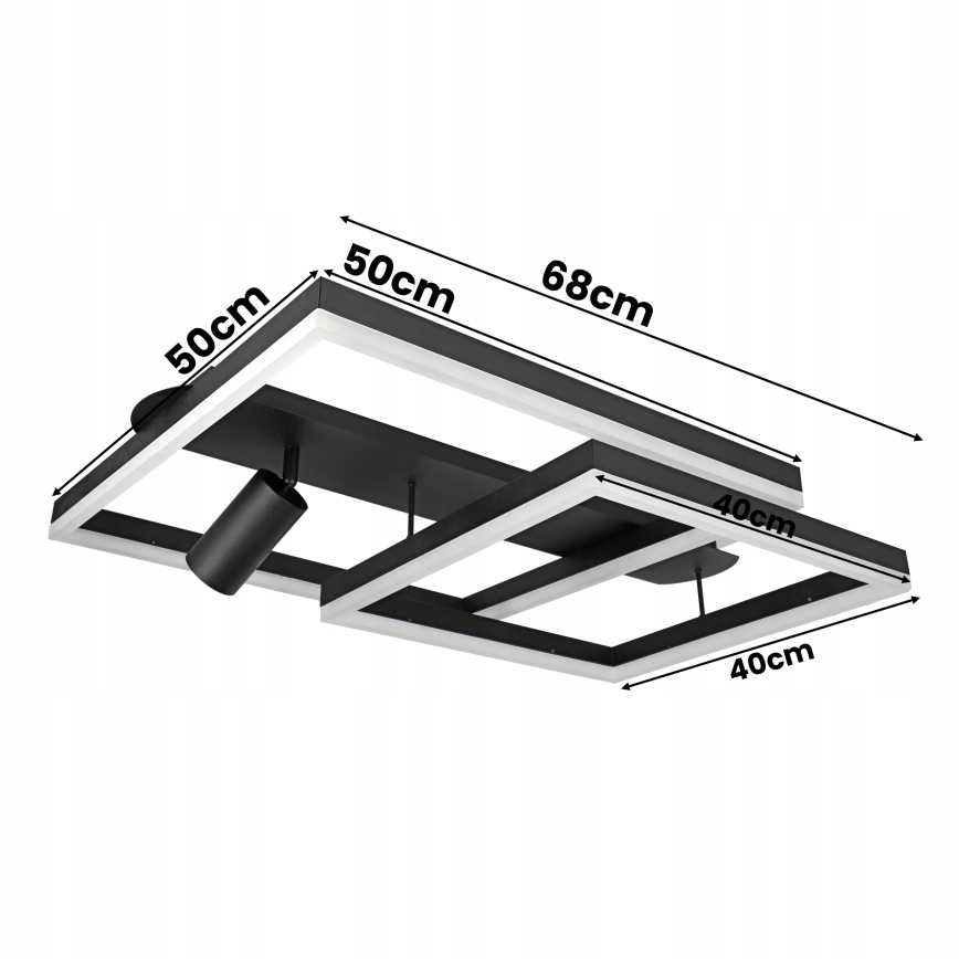 Plafonnier LED/38W/230V + 1xGU10/30W noir