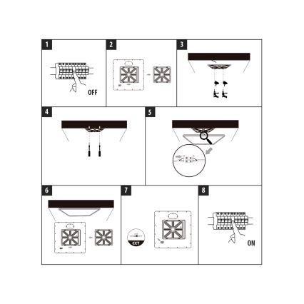 Plafonnier LED 40W/230V 3000/4000/6500K 50x50 cm noir