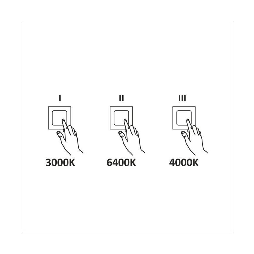 Plafonnier LED/45W/230V 3000K/4000K/6400K d. 48 cm blanc