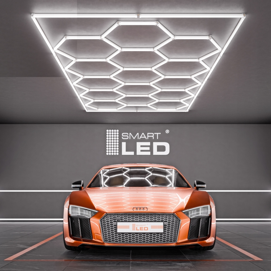 Plafonnier LED HEXAGON LED/696W/85-265V 6500K 484x243 cm IRC 90 IP54 blanc