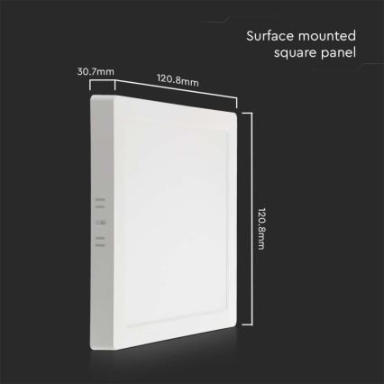 Plafonnier LED/6W/230V 3000K 12x12 cm blanc