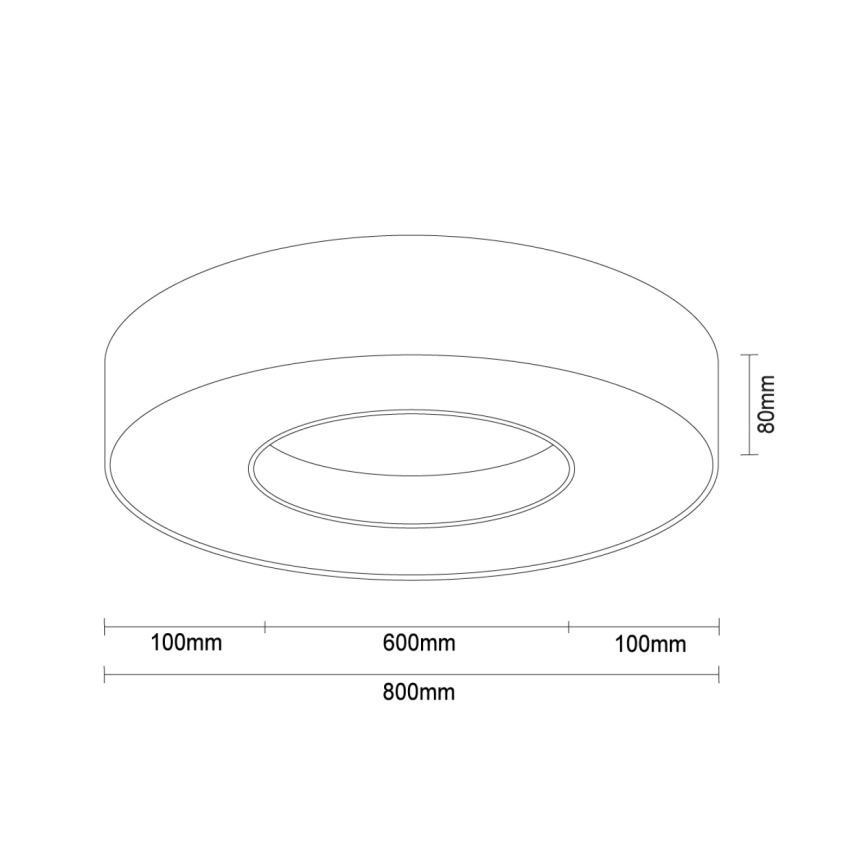 Plafonnier LED/80W/230V 3000/4000/6500K Ø 80 cm blanc