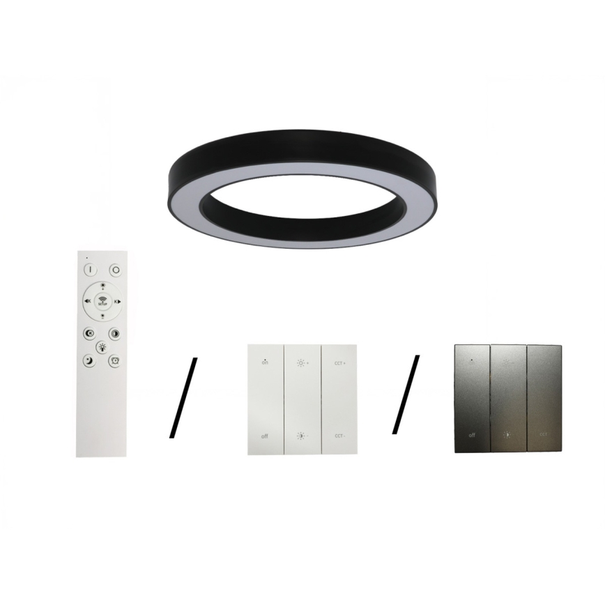 Plafonnier LED/80W/230V 3000/4000/6500K Ø 80 cm noir