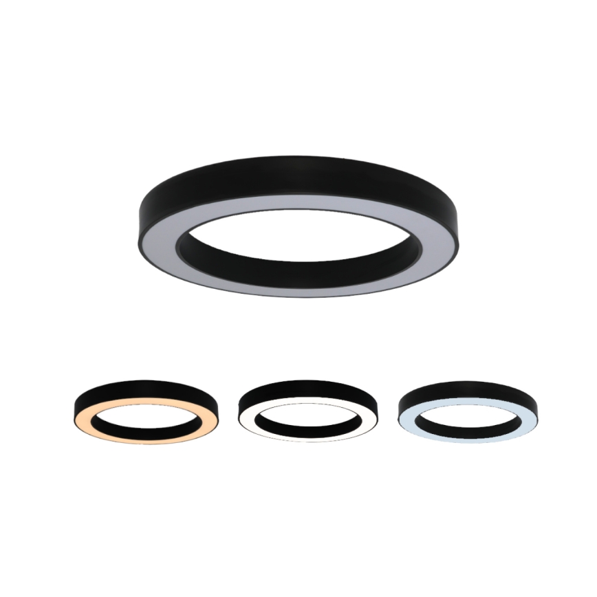 Plafonnier LED/80W/230V 3000/4000/6500K Ø 80 cm noir