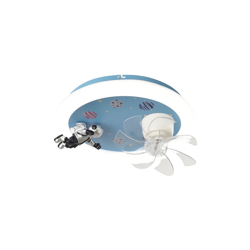 Plafonnier LED dimmable pour enfants avec ventilateur LED/48W/230V 3000/4000/6000K Ø 50 cm bleu + télécommande