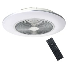 Plafonnier LED à intensité variable avec ventilateur ARIA LED/38W/230V 3000-6000K argenté + télécommande