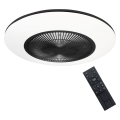 Plafonnier LED à intensité variable avec ventilateur ARIA LED/38W/230V 3000-6000K noir/blanc + télécommande