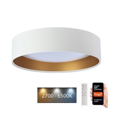 Plafonnier LED à intensité variable SMART GALAXY LED/24W/230V d. 45 cm 2700-6500K Wi-Fi Tuya blanc/doré + télécommande