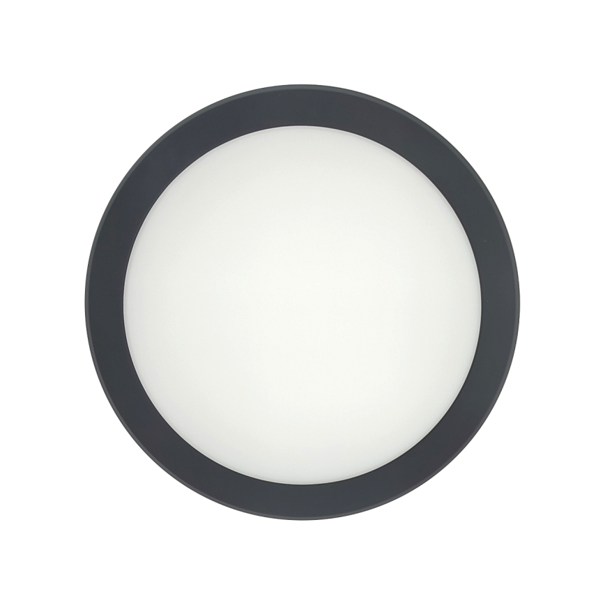 Plafonnier LED pour salle de bains avec détecteur de mouvement, 20W/230V, 3000/4000/6500K, Ø 23 cm, IP54, anthracite