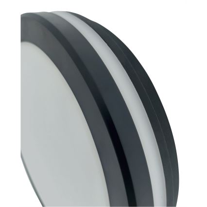 Plafonnier LED pour salle de bains avec détecteur de mouvement, 20W/230V, 3000/4000/6500K, Ø 23 cm, IP54, anthracite