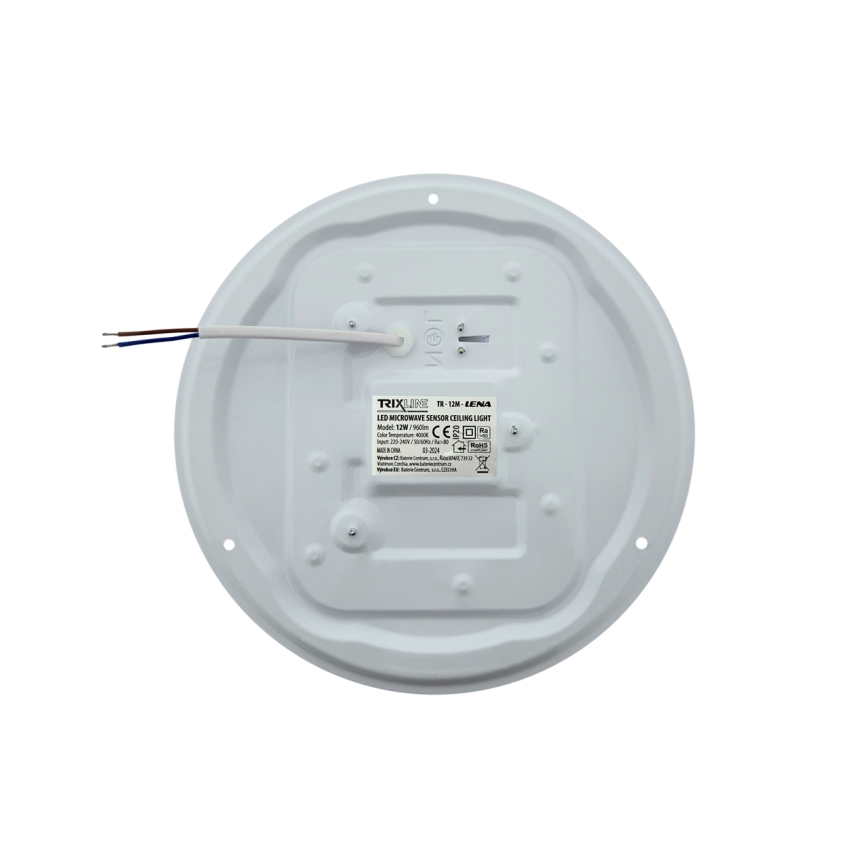 Plafonnier LED avec détecteur de mouvement LENA LED/12W/230V, Ø 25,7 cm, blanc