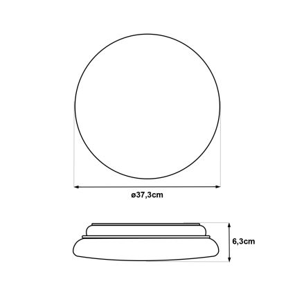 Plafonnier LED avec détecteur de mouvement LENA LED/24W/230V Ø 37,3 cm blanc