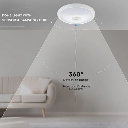 Plafonnier LED avec détecteur SAMSUNG CHIP LED/12W/230V 4000K