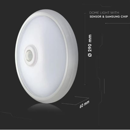 Plafonnier LED avec détecteur SAMSUNG CHIP LED/12W/230V 4000K