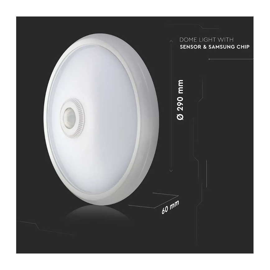 Plafonnier LED avec détecteur SAMSUNG CHIP LED/12W/230V 4000K