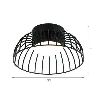 Plafonnier LED BETSY LED/12W/230V Ø 25 cm noir