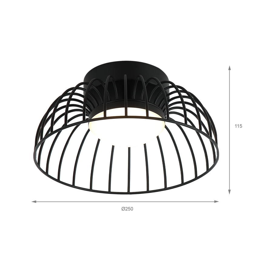 Plafonnier LED BETSY LED/12W/230V Ø 25 cm noir