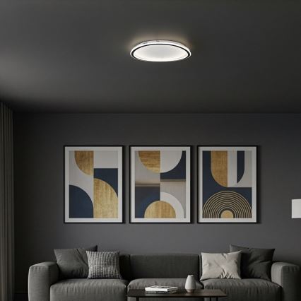 Plafonnier LED CALI, 30 W, 230 V, Ø 40 cm, noir