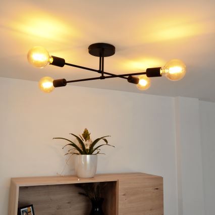 Plafonnier LED CAMBRIDGE 4xE27/8W/230V noir