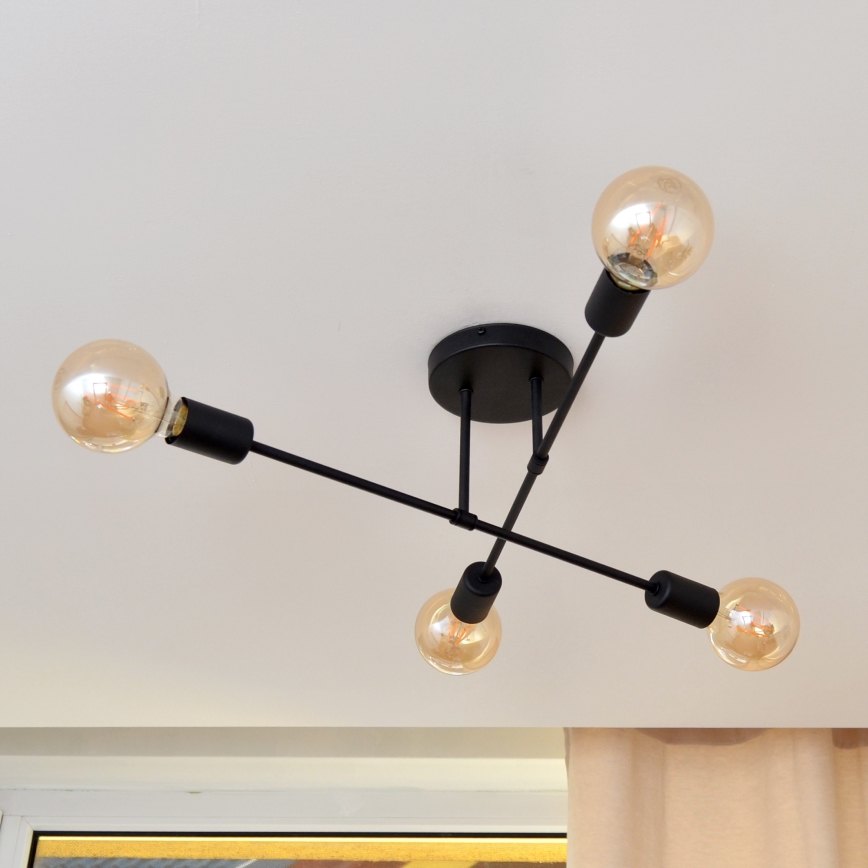 Plafonnier LED CAMBRIDGE 4xE27/8W/230V noir