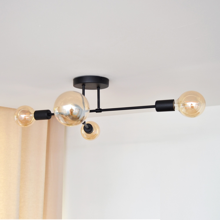 Plafonnier LED CAMBRIDGE 4xE27/8W/230V noir